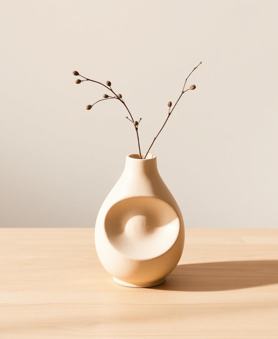 Cream Ceramic Vase